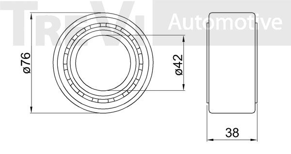 TREVI AUTOMOTIVE Комплект подшипника ступицы колеса WB1409